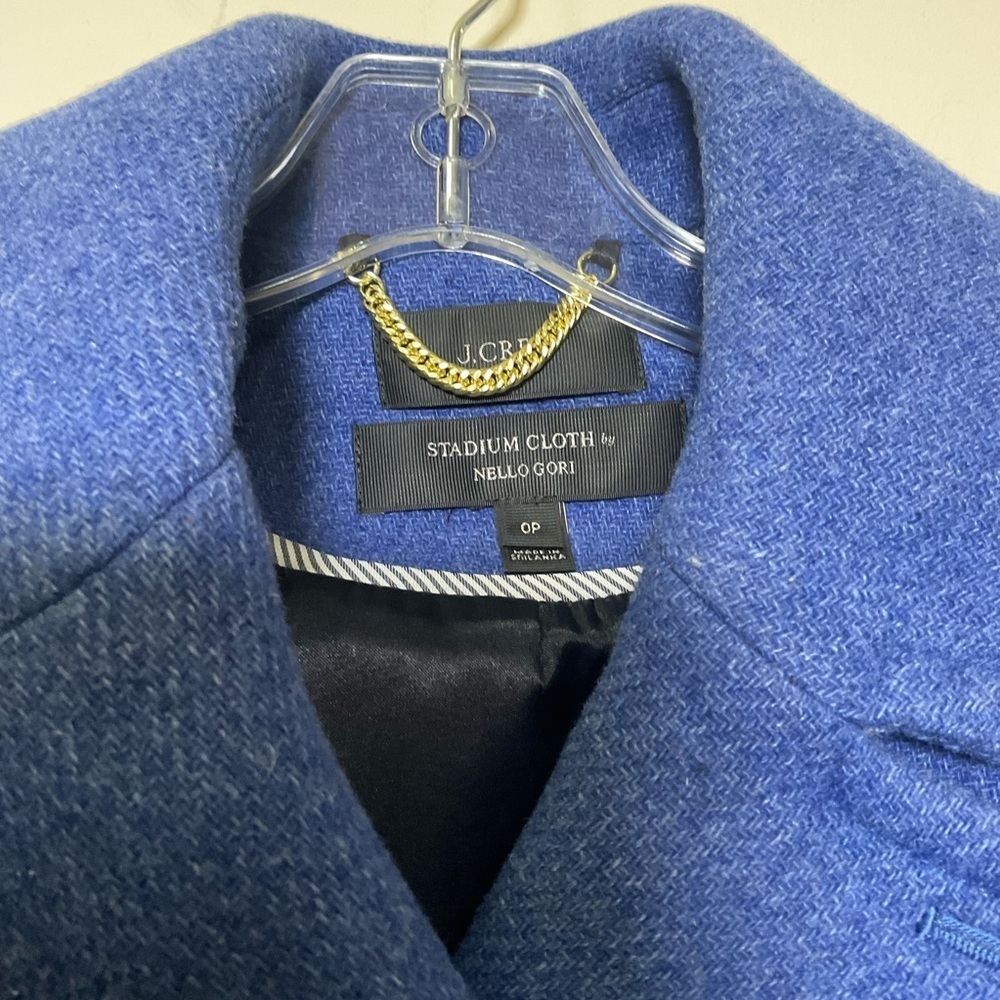 J Crew Petite Stadium Cloth By Nello Gori Women’s Wool Blend Pea Coat Size 0P - Picture 2 of 9